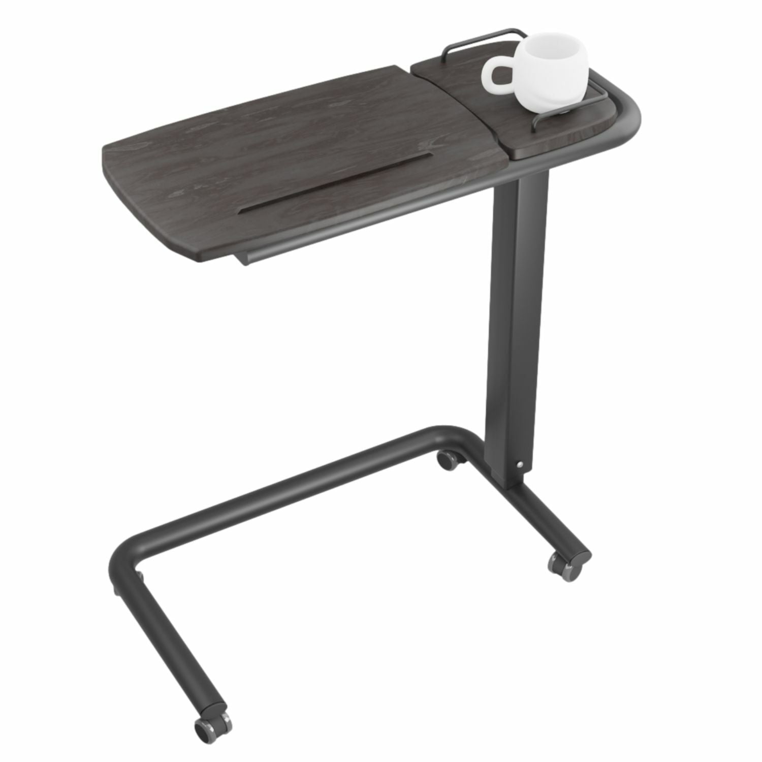 icare Over Bed Table – C Shape Base Charcoal