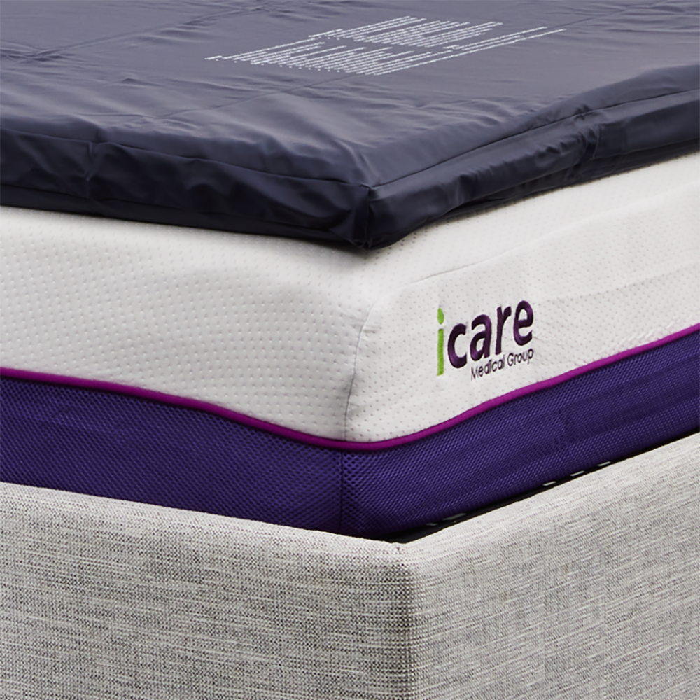 icare ActiveFloat™ Overlay on bed and mattress