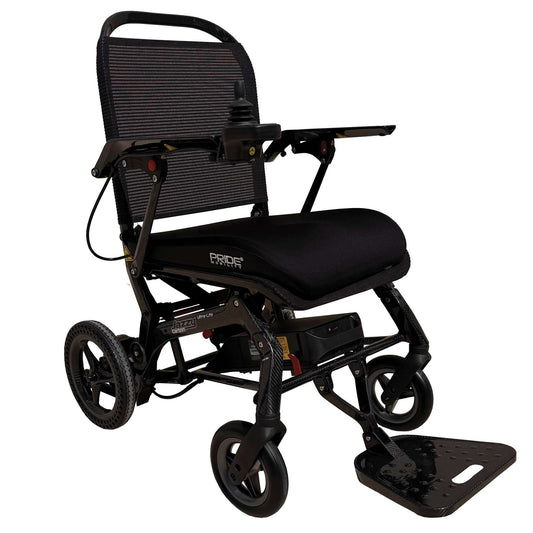 Pride Mobility Jazzy Carbon Ultra Light Powered Wheelchair Side View