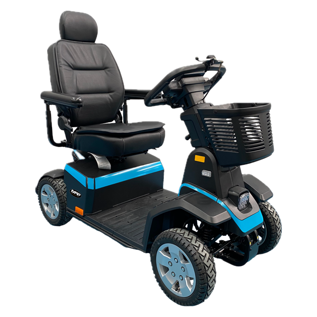 Pride Mobility Celebrity MFP Mobility Scooter Blue Quarter View