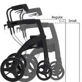 Rollz Motion 2-in-1 Walker Wheelchair Size Difference between regular and Small