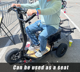 Cooler Box with Bluetooth Speakers & Seat Function for Veehop Scooters with person sitting on it