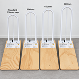 Tas-Tech Bed Lever with Cord & Cleat showing different heights