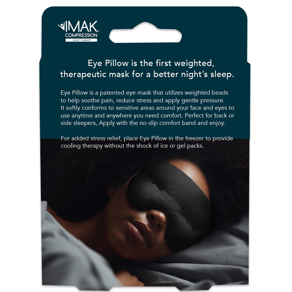 IMAK Eye Pillow packaging with product description and usage instructions.