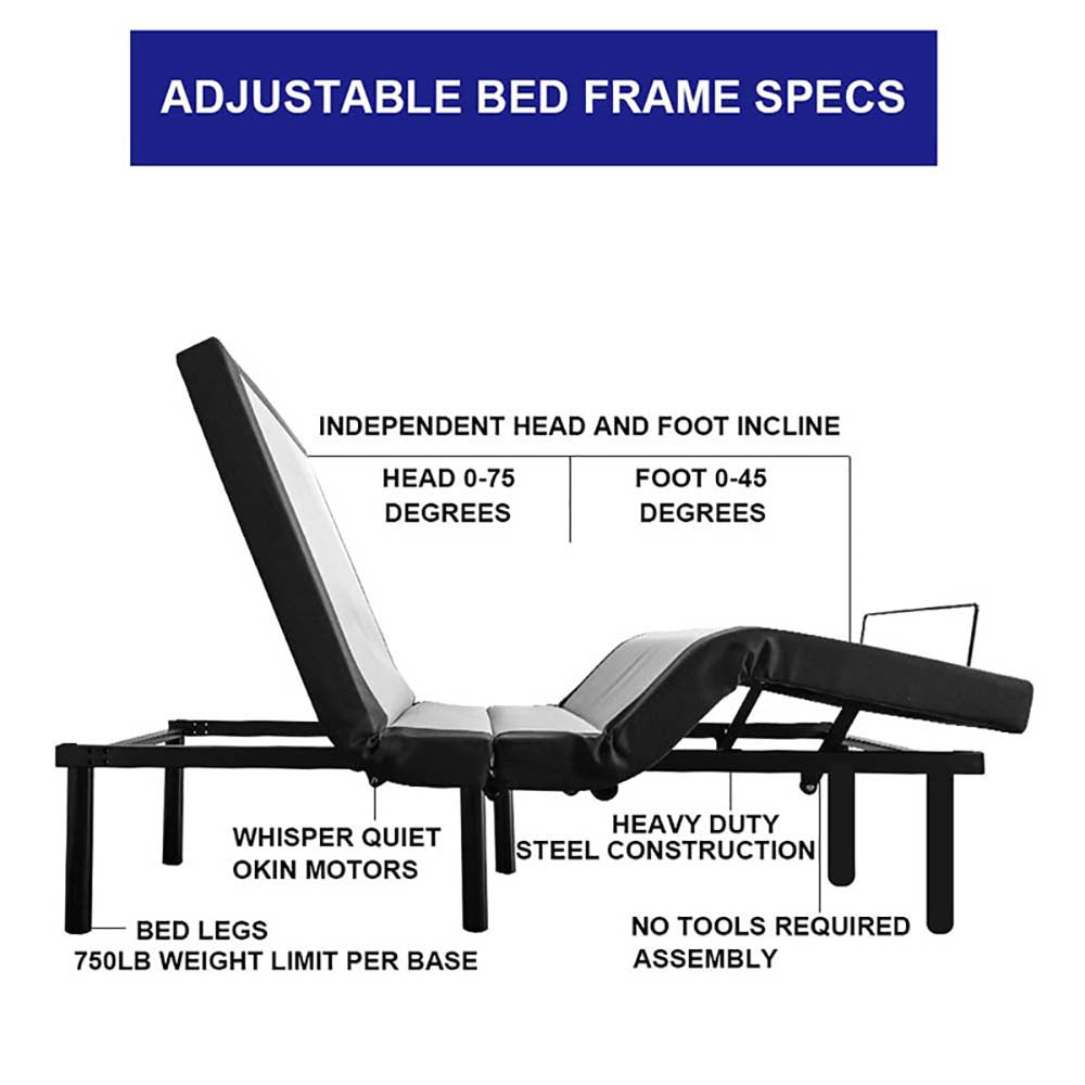 AMW Adjustable Bed with Wireless Remote Features