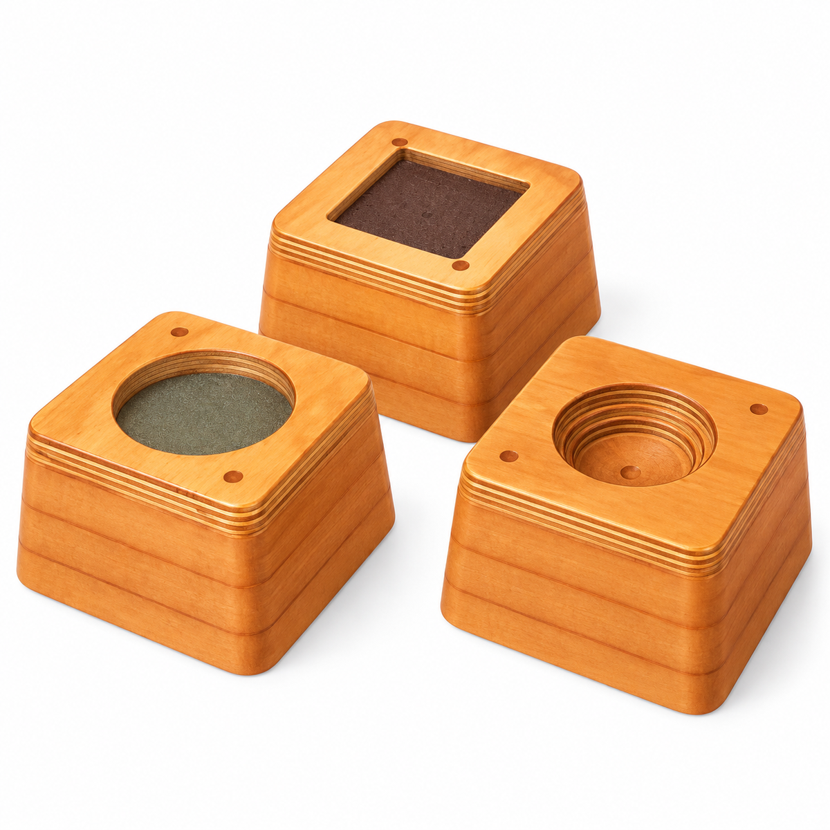 Tas-Tech Chair / Bed Blocks showing different hole types