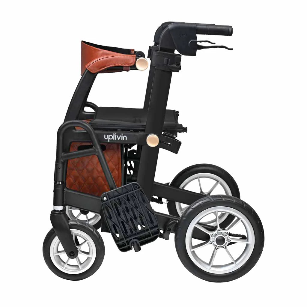 Uplivin Gavo 2-in-1 Walker Wheelchair  Black Folded Side