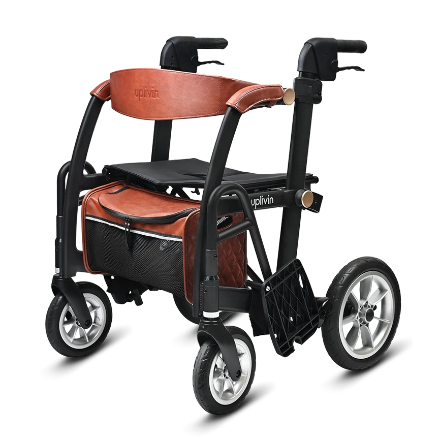 Uplivin Gavo 2-in-1 Walker Wheelchair Black Walker Mode