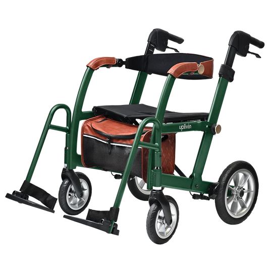 Uplivin Gavo 2-in-1 Walker Wheelchair  British Racing Green Wheelchair mode