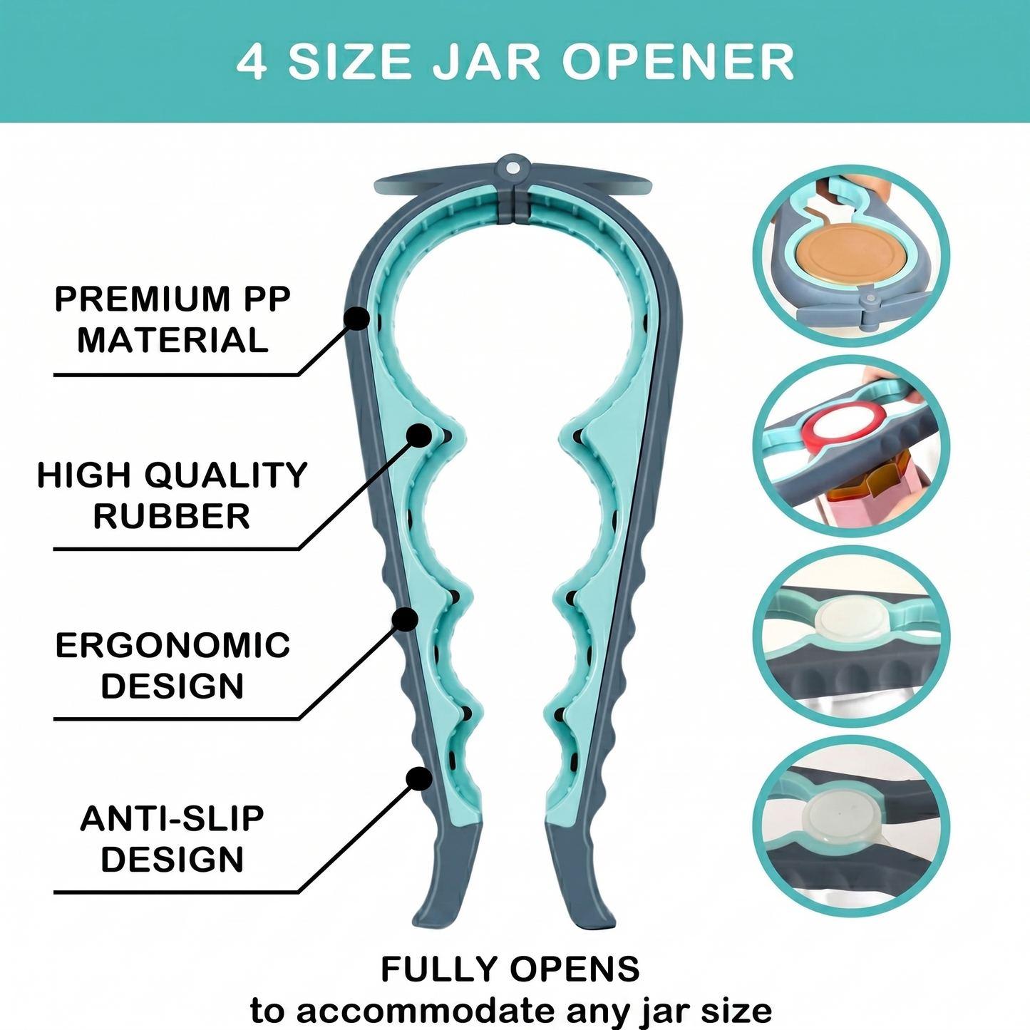 Goldfern GripMate Jar Opener with features highlighted on a white background