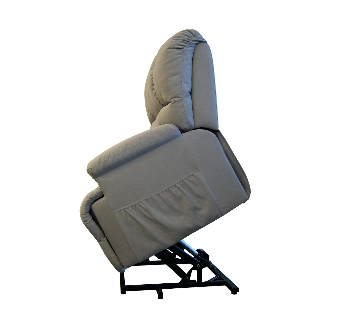 Goldfern Heavy Duty Dual Motor Lift Chair Light Grey Elevated