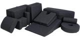 A set of Charcoal Supporta Range of iCare cushions arranged on a white background.