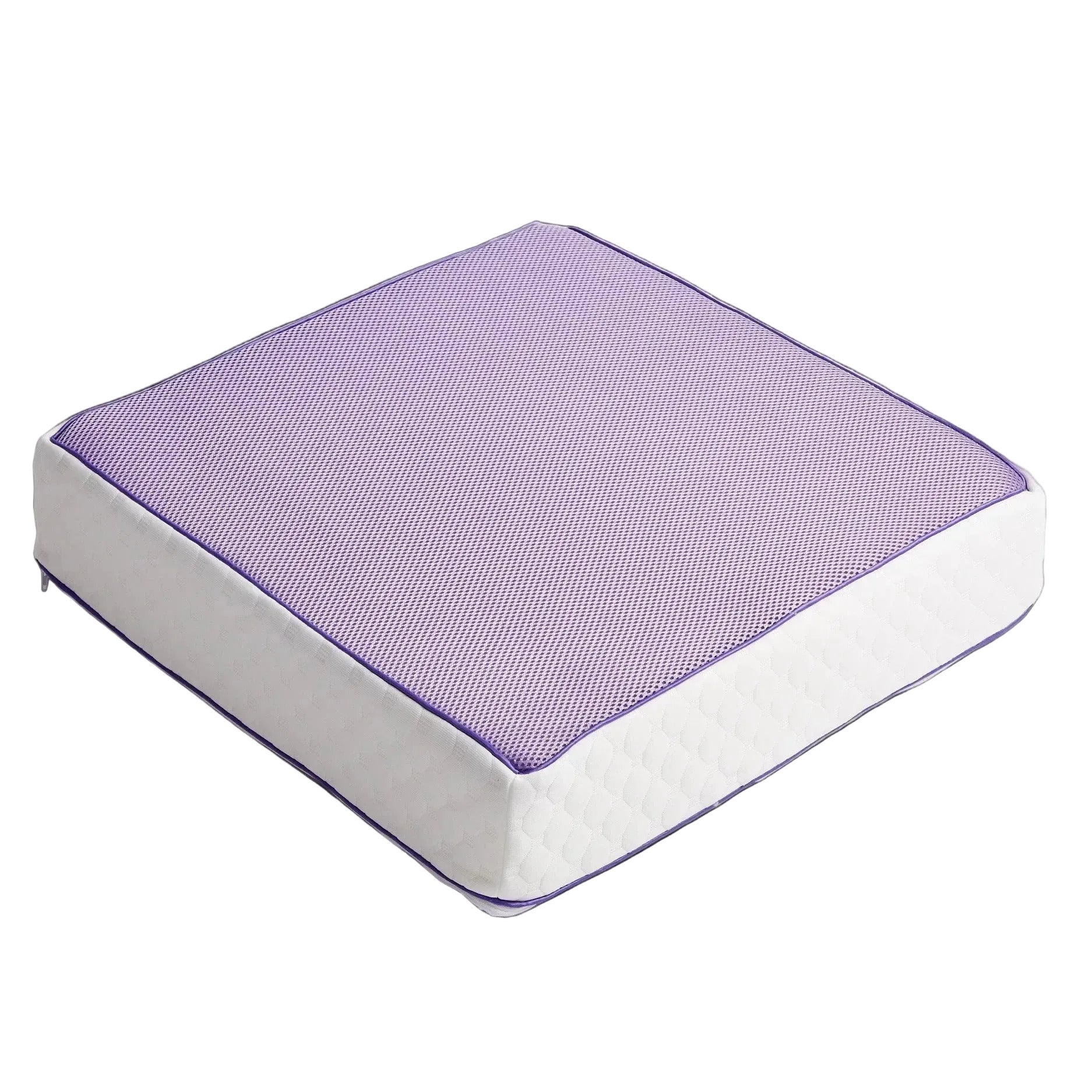 Purple 10cm icare Supporta Seat Cushion on a light gray background
