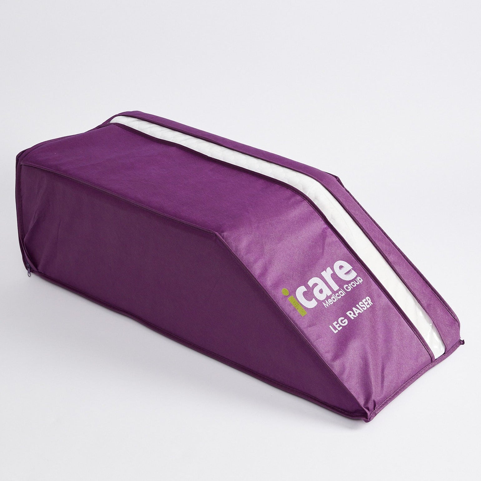 Purple icare Leg Raiser with 'iCare' branding on a light gray background
