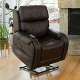 Theorem Seagrove Power Lift Recliner Chair Walnut Raised Position