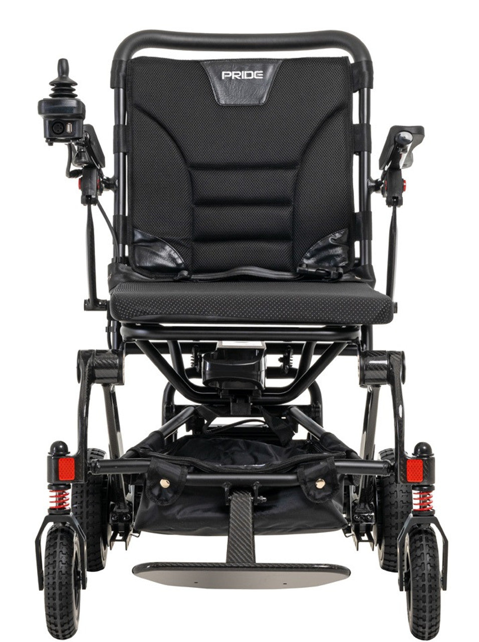 Pride Mobility Jazzy Carbon Ultralite Powered Wheelchair Front Vew