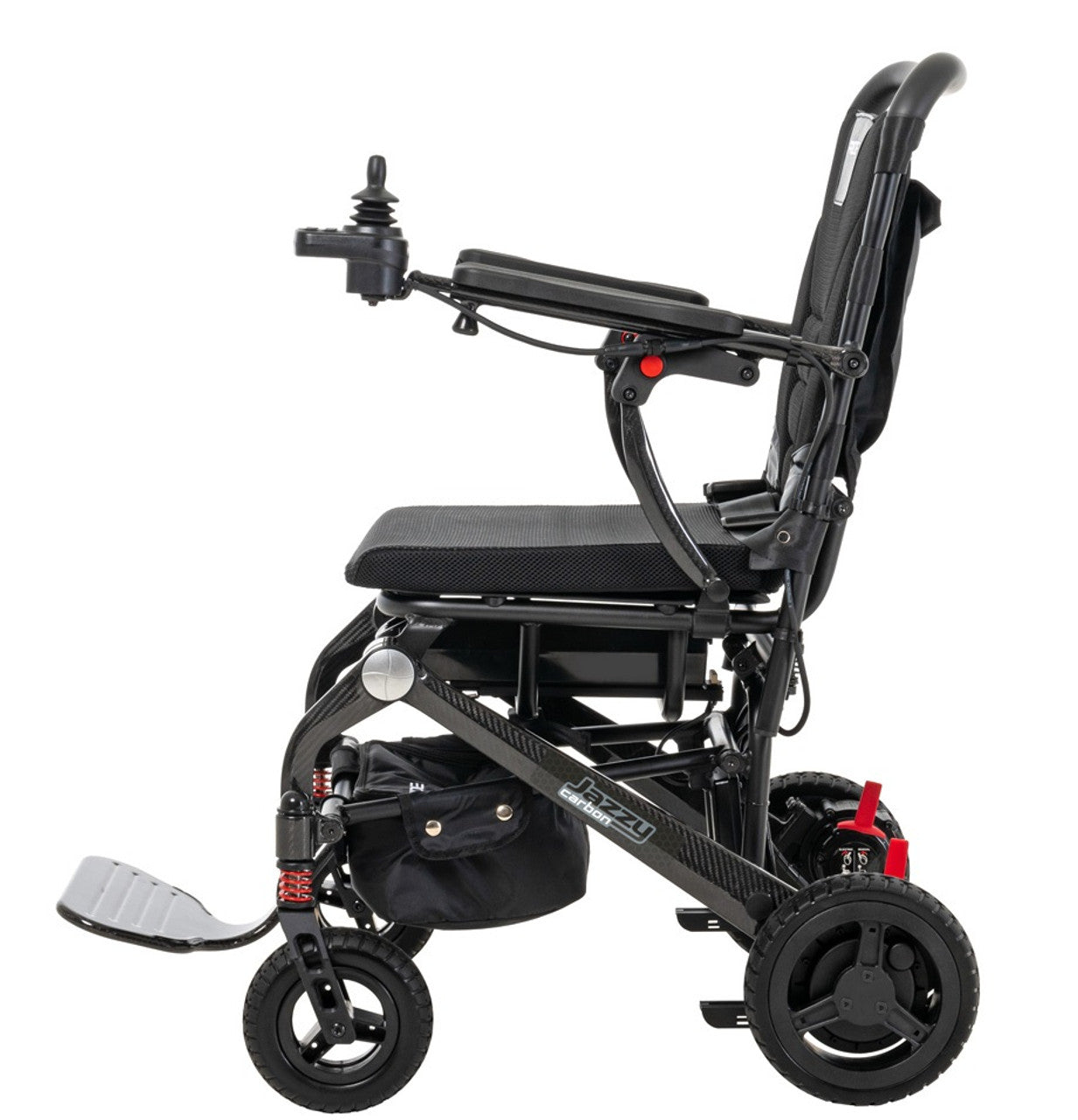Pride Mobility Jazzy Carbon Ultralite Powered Wheelchair Side View