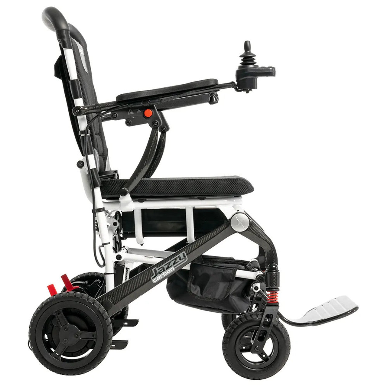 Pride Mobility Jazzy Carbon Ultralite Powered Wheelchair Side View