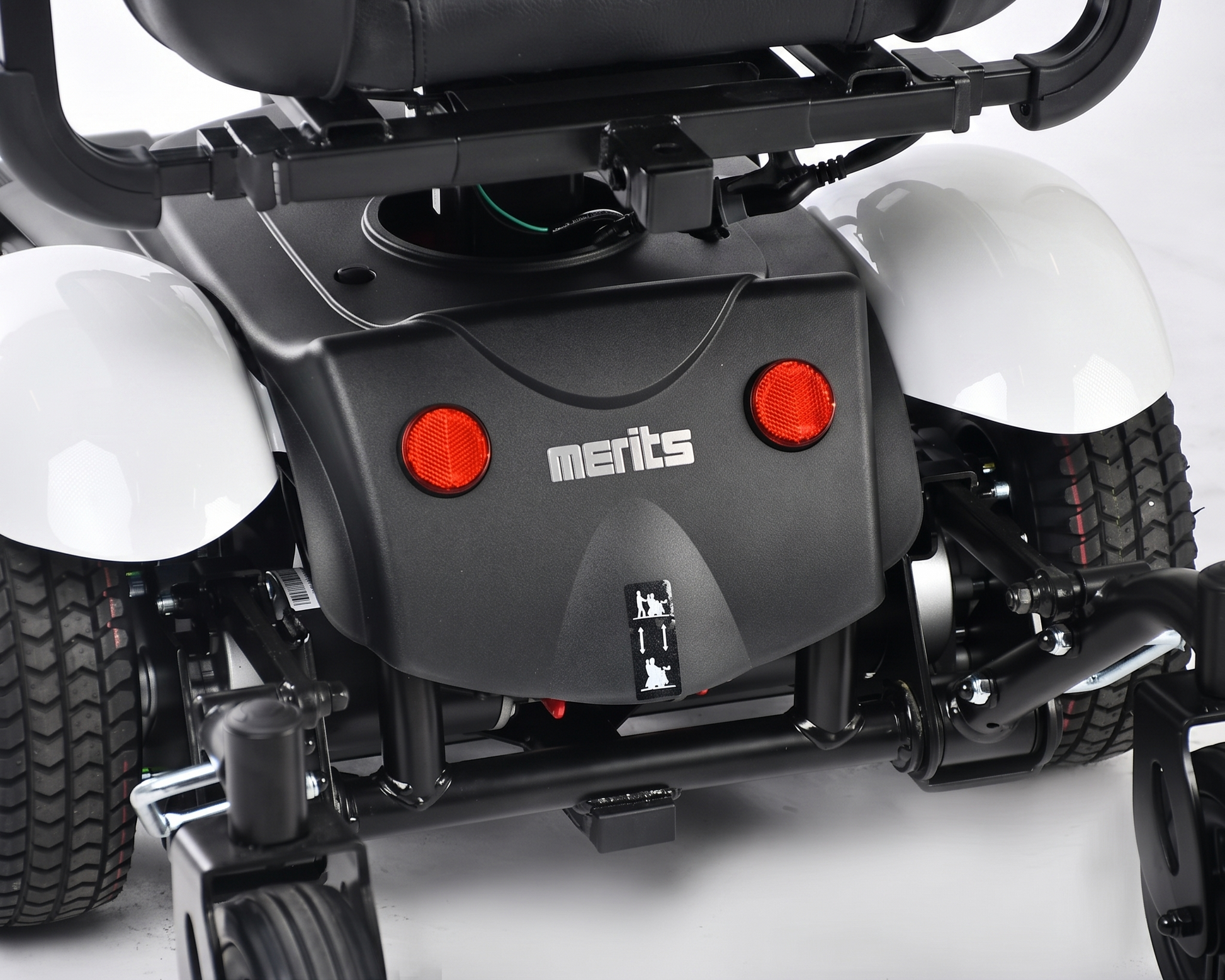 Merits Vision Sports Lift Powerchair P326D Rear Close Up