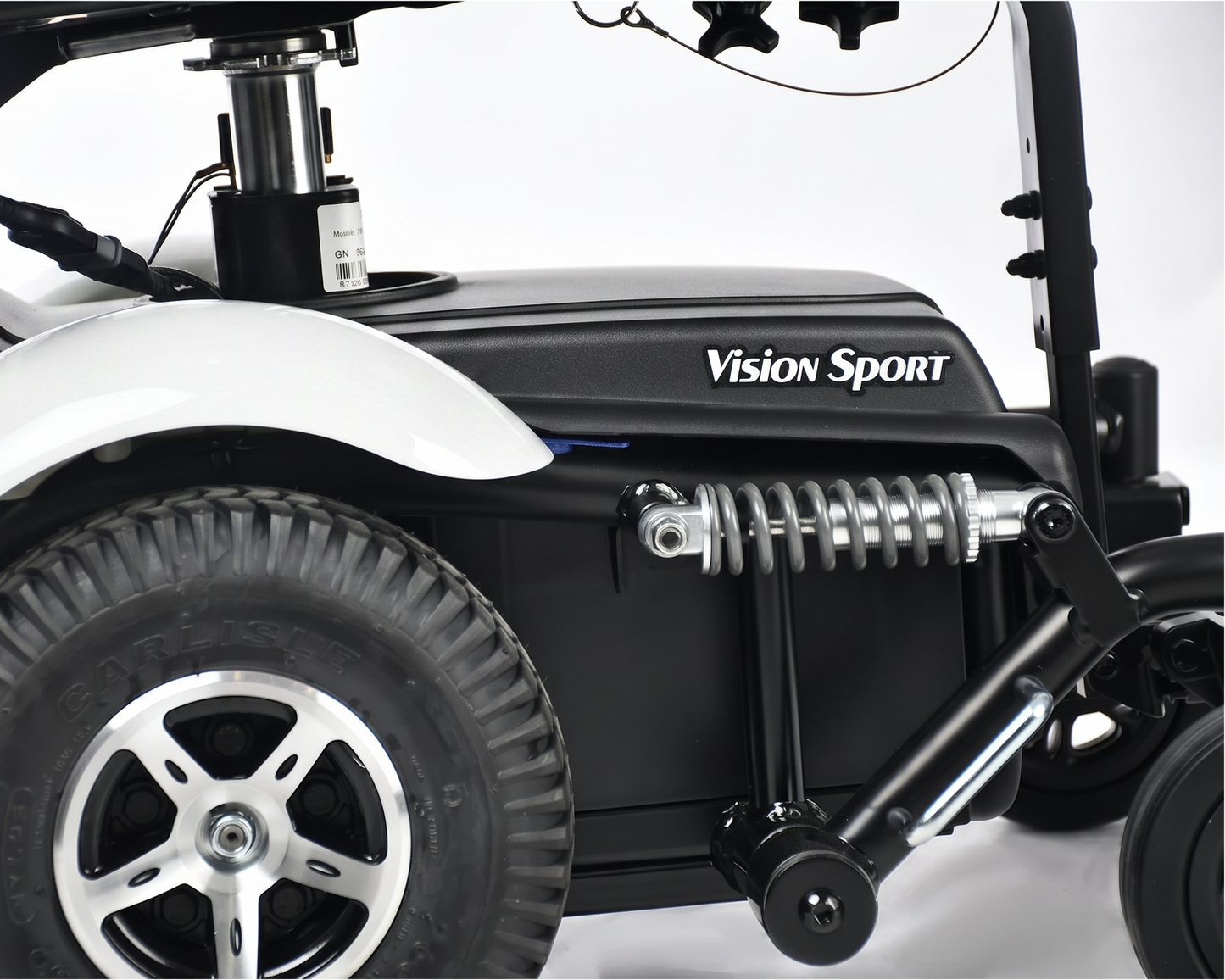Merits Vision Sports Lift Powerchair P326D Front Suspension Close up