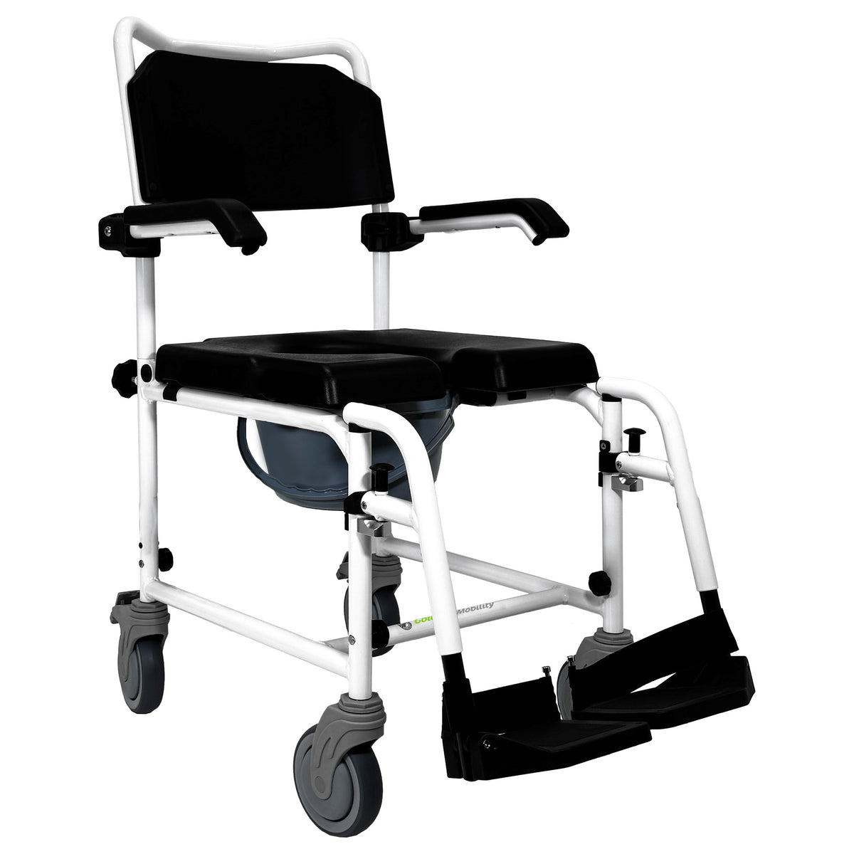 Goldfern Deluxe Mobile Shower Commode Quarter View