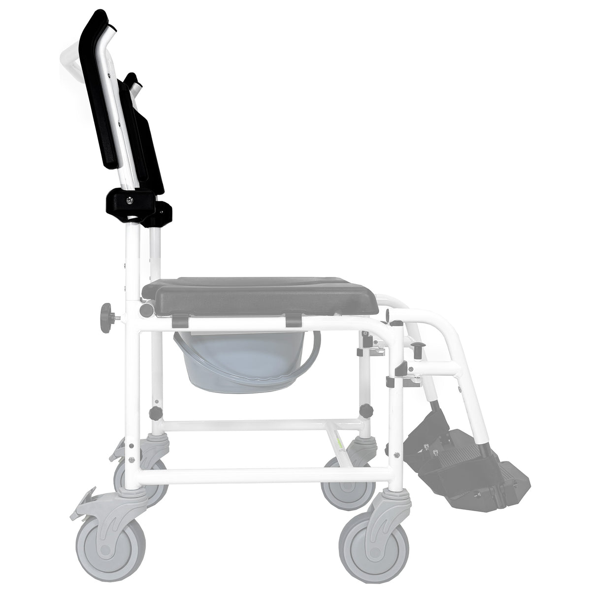 Goldfern Deluxe Mobile Shower Commode Side View 