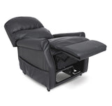 Black PU recliner lift chair on a white background