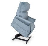 Blue recliner chair on a white background
