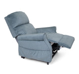 Blue recliner chair on a white background