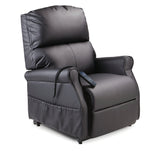 Black PU recliner lift chair on a white background