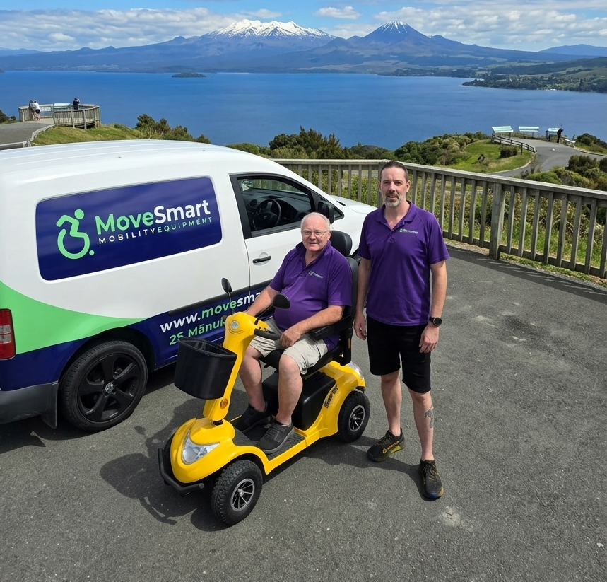 MoveSmart Brent and Trevor Fryer infront of Van in Lake Taupo