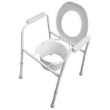 Goldfern Over-Toilet Frame Top Angle with Seat up and Splash Guard Shown