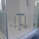 Shower Stool with Rotating Seat in white shower