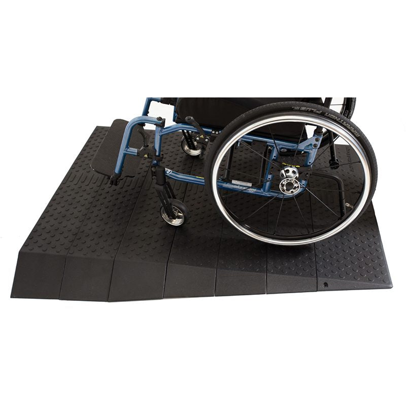 Pride Mobility Rubber Threshold Ramp with wheelchair