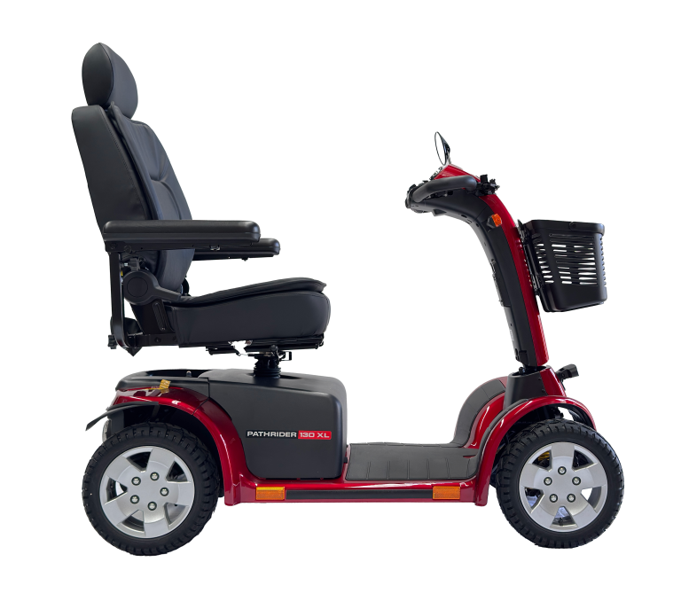 Pride Mobility Pathrider 130 XL Mobility Scooter Red Side View