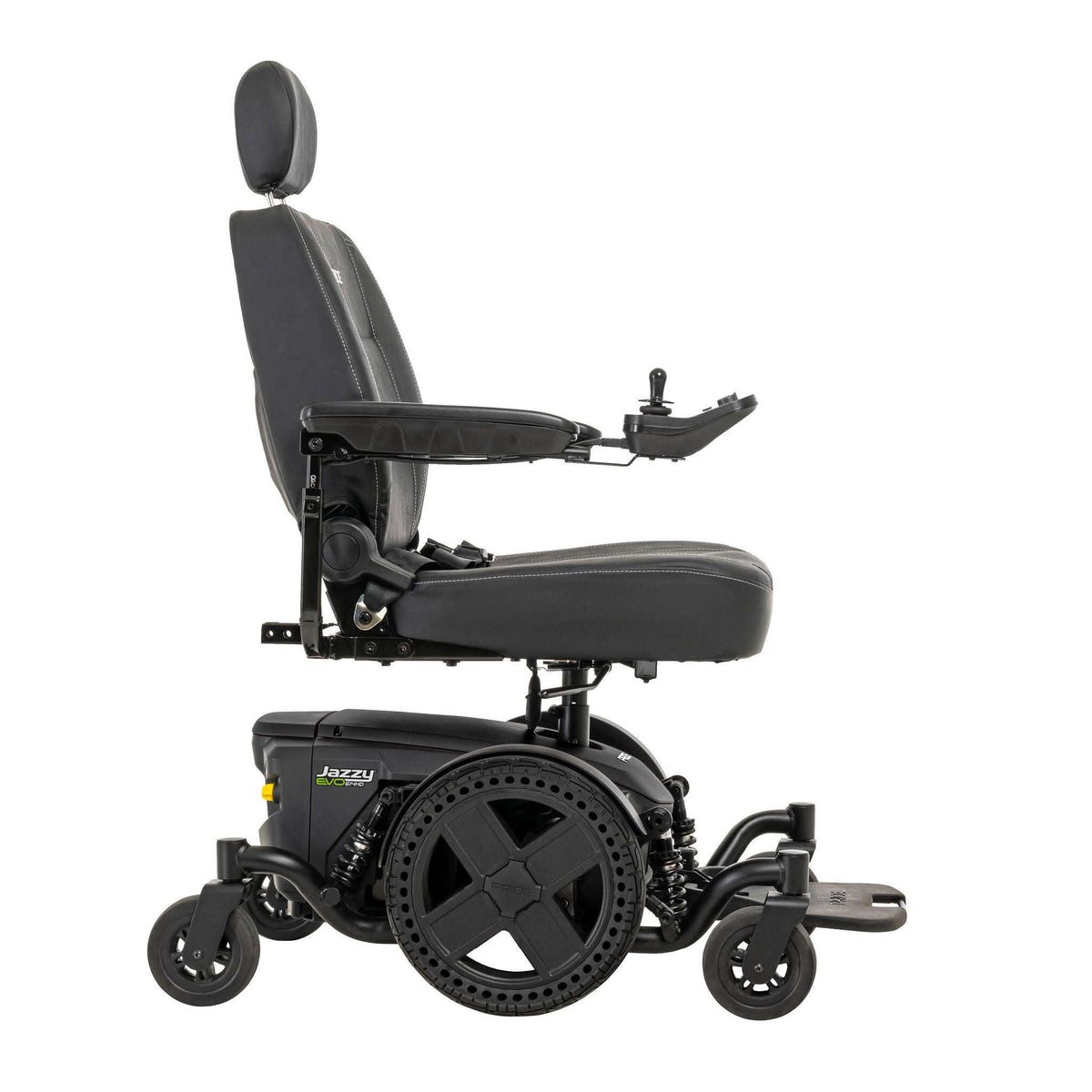 Pride Mobility Jazzy EVO 614 HD Powerchair side view on a white background