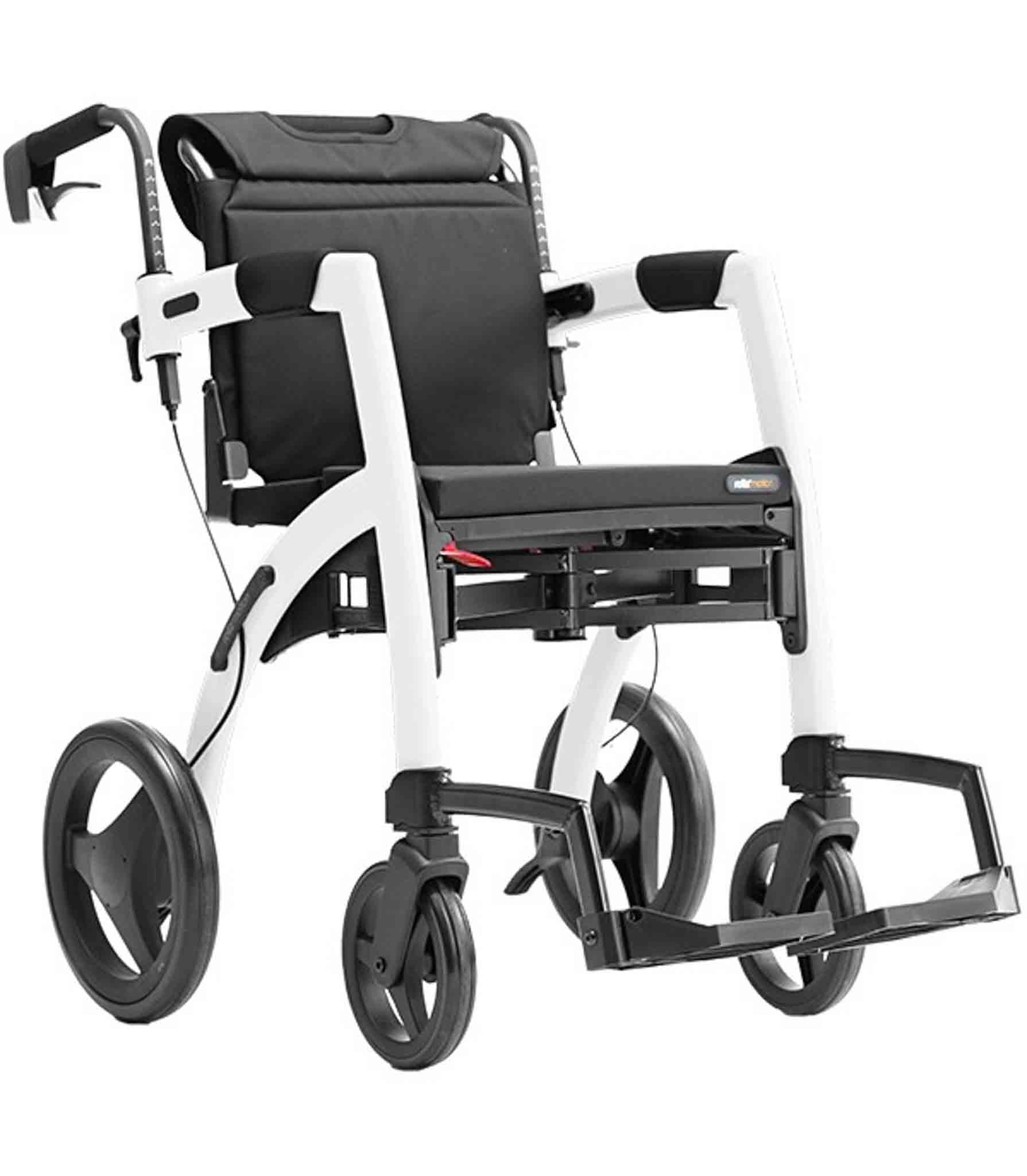 Rollz Motion 2-in-1 Walker Wheelchair White as a wheelchair