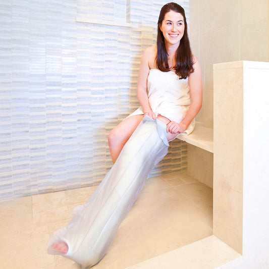 Seal-Tight Freedom Adult Arm and Leg Cast Protector – shown in use