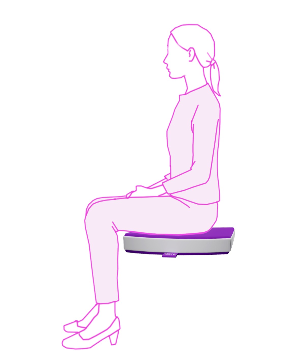 icare Seat Cushion Render in use