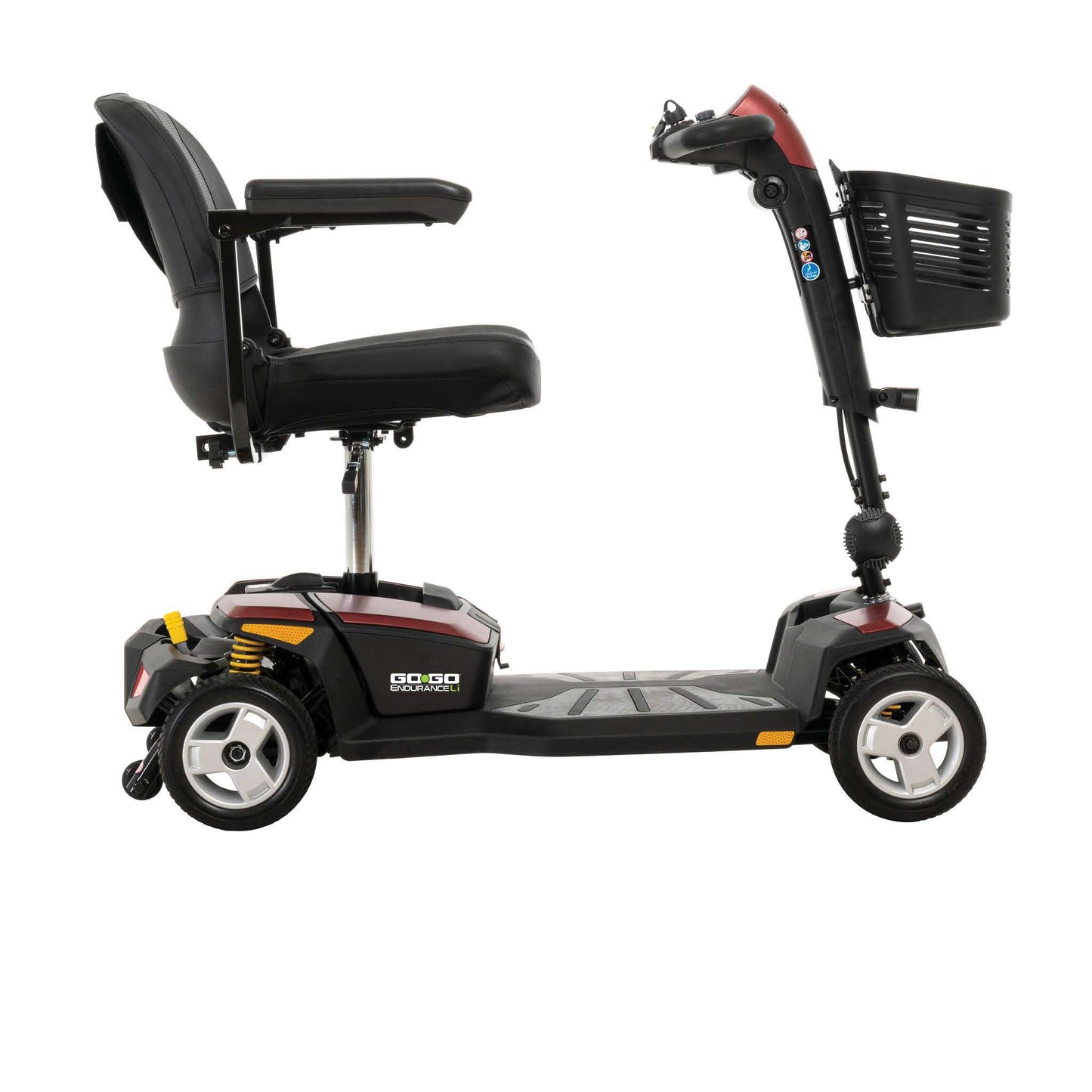 Pride Mobility Go Go Endurance Li Travel Scooter Red Side View