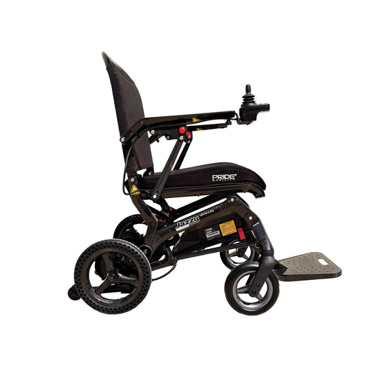 Pride Mobility Jazzy Carbon Ultra Light Powered Wheelchair Side View