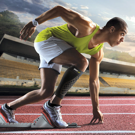 SPARK Kinetic Calf Sleeve – shown in use