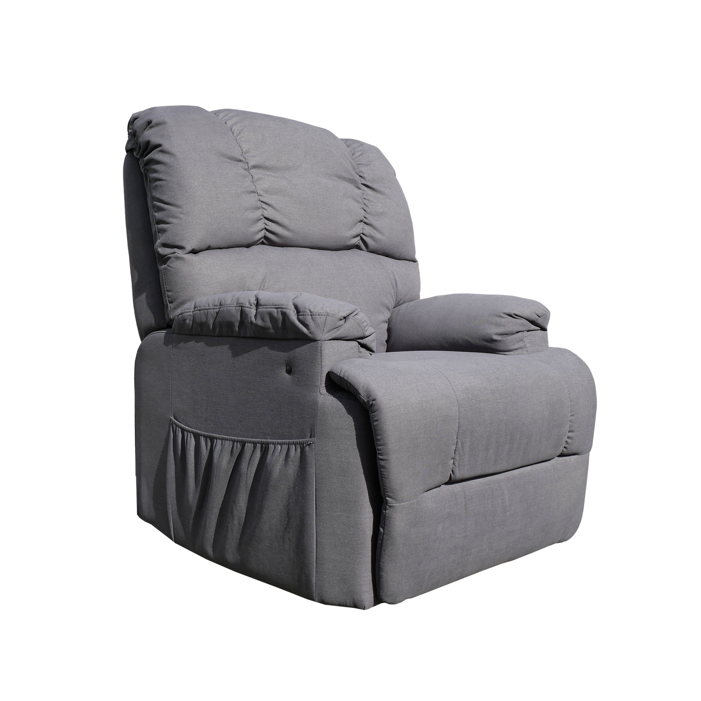 Electric Lift Recliner Chair steel grey front quarter