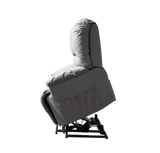 Electric Lift Recliner Chair steel grey side lifted