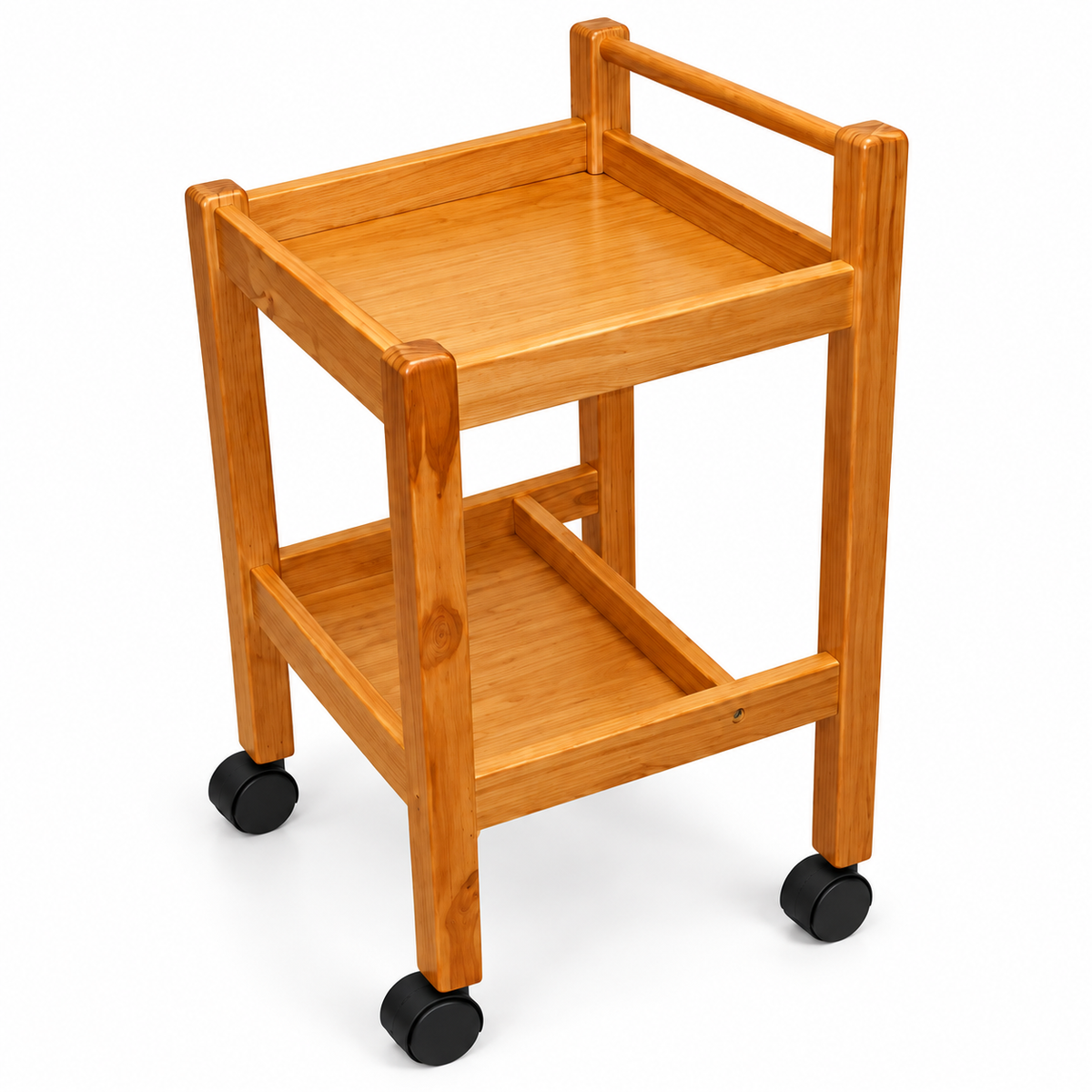 Tas-Tech Wooden Rehabilitation Utility Trolley with a handle