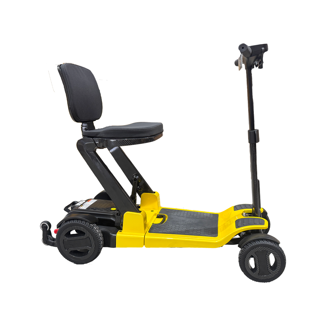 Pride GoGo Carbon Folding Travel Scooter side yellow