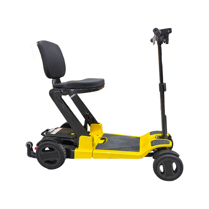Pride GoGo Carbon Folding Travel Scooter side yellow