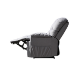 Goldfern Zero Gravity Electric Lift Recliner Steel Grey Reclined Side View
