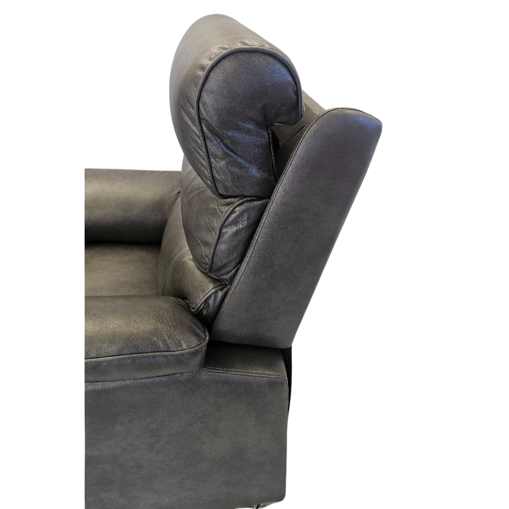 Prestige Electric Reclining Lift Chair - Grey head rest adjusted 