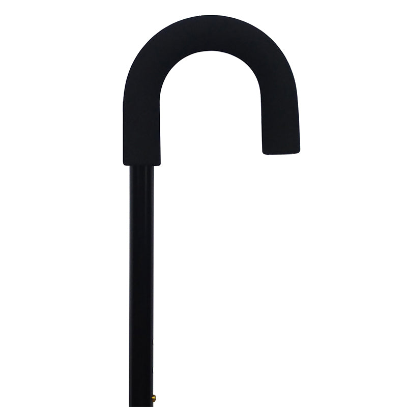 Crook Handle Walking Stick top half black
